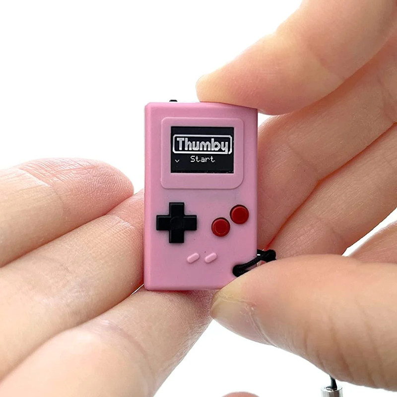 Tiny Circuits Thumby Playable Programmable Keychain Console - Pink - لعبة